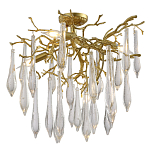 Люстра потолочная с прозрачными стеклянными подвесками в форме капель Droplet Chandelier варинант исполнения - 3 | Loft Concept в Екатеринбурге