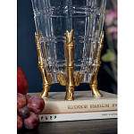 Ваза из прозрачного стекла с бронзовыми ножками и фигурками попугаев Eden Garden porcelain and bronze варинант исполнения - 4 | Loft Concept в Екатеринбурге