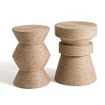 Приставной стол с отделкой из джута Juti D30 см варинант исполнения - 5 | Loft Concept в Екатеринбурге