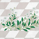 Обои ручная роспись Tiled Meadow Original colourway on Lilac Hint slub silk варинант исполнения - 2 | Loft Concept в Екатеринбурге