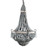 Люстра каплевидной формы украшенная серыми бусинами Wooden Beads Grey Chandelier варинант исполнения - 3 | Loft Concept в Екатеринбурге