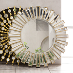 Зеркало круглое с лучами из зеркальных фацетов Silver Facet варинант исполнения - 2 | Loft Concept в Екатеринбурге