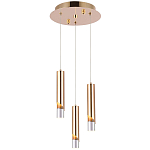 Подвесной светильник Metal Acrylic Tube Trio Gold Hanging Lamp варинант исполнения - 2 | Loft Concept в Екатеринбурге