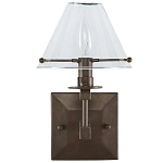 Бра с прозрачным стеклянным абажуром в форме конуса Bartolomeo Bronze варинант исполнения - 3 | Loft Concept в Екатеринбурге