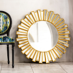 Зеркало круглое с лучами из зеркальных фацетов Golden Facet варинант исполнения - 2 | Loft Concept в Екатеринбурге