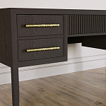 Большой Рабочий стол Primo с 5 выдвижными ящиками Темный орех варинант исполнения - 4 | Loft Concept в Екатеринбурге