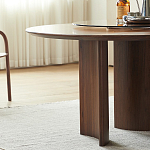 Стол обеденный круглый с двойной столешницей Walnut Wood Table варинант исполнения - 7 | Loft Concept в Екатеринбурге