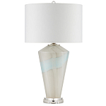 Настольная лампа стеклянная с тканевым абажуром Edges варинант исполнения - 4 | Loft Concept в Екатеринбурге