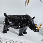 Статуэтка черный носорог с золотыми рогами Golden Horned Black Rhino варинант исполнения - 5 | Loft Concept в Екатеринбурге