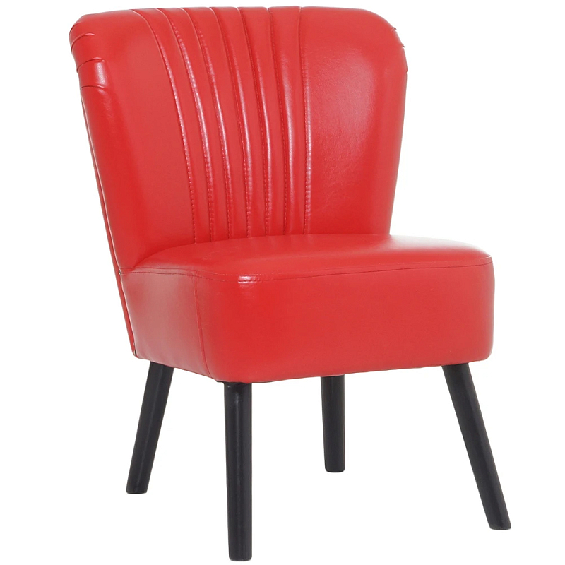 Кресло с обивкой из эко-кожи Harper Armchair Red Красный Черный в Екатеринбурге | Loft Concept 