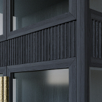 Витрина Primo со стеклянными фасадами и 2 ящиками Черный дуб варинант исполнения - 6 | Loft Concept в Екатеринбурге