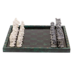 Шахматы Русские сказки с доской из натурального камня Змеевик Decorative Thematic Chess варинант исполнения - 1 | Loft Concept в Екатеринбурге