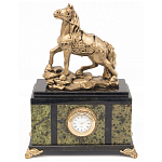 Часы настольные из натурального камня с декором в виде коня Horse Stone Clock варинант исполнения - 1 | Loft Concept в Екатеринбурге