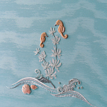 Обои с вышивкой ручной работы Amami Waves Moonbeam colourway on silk moire варинант исполнения - 5 | Loft Concept в Екатеринбурге