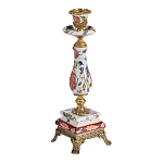 Подсвечник с цветочной росписью из фарфора с бронзовыми элементами Eden Garden варинант исполнения - 2 | Loft Concept в Екатеринбурге