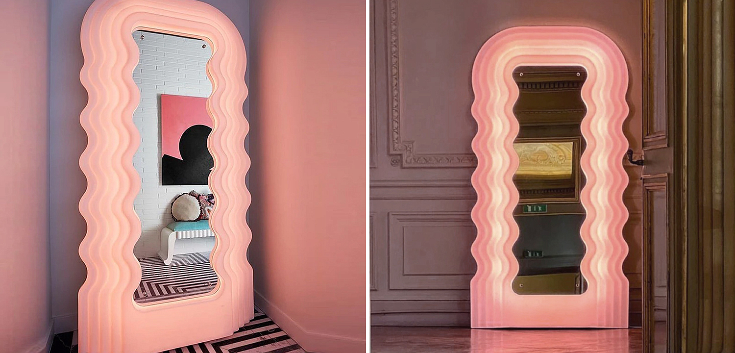 Зеркало Pink Ultrafragola Mirror Ettore Sottsass - Loft-Concept в Екатеринбурге