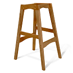 Барный стул со спинкой на 4-х деревянных ножках Сиреневый Велюр Ava Charm варинант исполнения - 4 | Loft Concept в Екатеринбурге