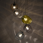 Люстра каскадная с 5-ю разноцветными стеклянными плафонами Kaleido варинант исполнения - 4 | Loft Concept в Екатеринбурге