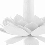 Торшер с декором в виде белого цветка магнолии на каркасе и черным абажуром White Magnolia варинант исполнения - 2 | Loft Concept в Екатеринбурге