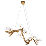 Люстра подвесная линейная с прозрачными стеклянными птичками на ветвях Serip Voa варинант исполнения - 4 | Loft Concept в Екатеринбурге