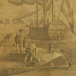 Обои ручная роспись Views of Italy Sepia варинант исполнения - 2 | Loft Concept в Екатеринбурге