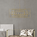 Люстра золотая из пересекающихся прямоугольных элементов Thin Intersecting Rectangles варинант исполнения - 3 | Loft Concept в Екатеринбурге