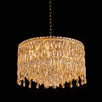 Люстра круглая с хрустальными подвесками на золотистом каркасе Roul Crystal Light варинант исполнения - 3 | Loft Concept в Екатеринбурге