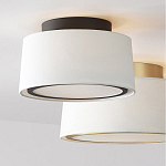 Потолочный светильник с круглым хлопковым абажуром Frosted Diffuser варинант исполнения - 2 | Loft Concept в Екатеринбурге