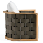 Дизайнерское уличное кресло из массива дерева с плетеной спинкой PALINFRASCA Armchair варинант исполнения - 7 | Loft Concept в Екатеринбурге