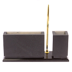 Настольный письменный набор из мрамора с часами и ручкой Marble Accessory варинант исполнения - 3 | Loft Concept в Екатеринбурге