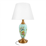 Настольная лампа голубая с изображением птиц Slip Away варинант исполнения - 1 | Loft Concept в Екатеринбурге