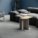 Стол журнальный бежево-серый из 3-х частей со столешницами в виде геометрических элементов MUND SIDE TABLE LIGHT MOCHA варинант исполнения - 1 | Loft Concept в Екатеринбурге