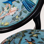 Стул из массива бука бирюзовый с изображением птиц в саду Turquoise Chinoiserie Bird Chair варинант исполнения - 2 | Loft Concept в Екатеринбурге