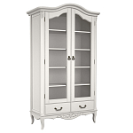 Шкаф книжный белый из массива бука с 5-ю полками и 2-мя ящиками в стиле прованс White Provence варинант исполнения - 1 | Loft Concept в Екатеринбурге