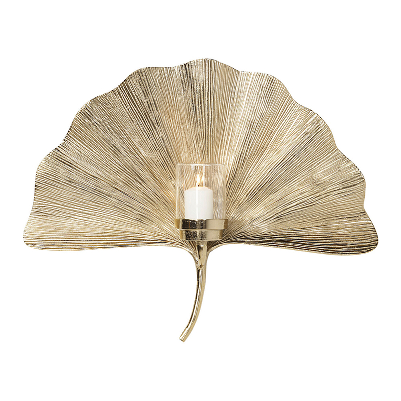 Большой Настенный Подсвечник золотой Лист Пальмы Золотой в Екатеринбурге | Loft Concept 