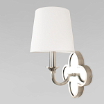 Бра с белым текстильным абажуром и декоративным основанием в виде четырехлистника с зеркальной вставкой Vitorino варинант исполнения - 20 | Loft Concept в Екатеринбурге