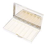 Таблетница карманная прямоугольная на 7 отделений с зеркалом и накладкой из натурального камня Лазурит Silver Stone Pillboxes варинант исполнения - 3 | Loft Concept в Екатеринбурге