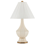 Настольная лампа с фактурным конусовидным абажуром и кожаным каркасом Malifis варинант исполнения - 4 | Loft Concept в Екатеринбурге