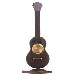 Часы настольные в виде гитары из натурального камня Обсидиан Stone Clock варинант исполнения - 3 | Loft Concept в Екатеринбурге