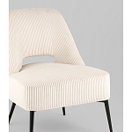 Кресло лаунж Бостон велюр рельефный молочный на черных ножках варинант исполнения - 2 | Loft Concept в Екатеринбурге