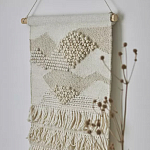 Панно из шерсти и хлопка с узором Beige Calista Serene варинант исполнения - 6 | Loft Concept в Екатеринбурге