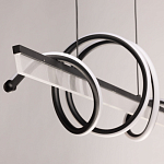 Люстра линейная черного цвета с волнообразным металлическим элементом Luke Lampco Tracer Lamp варинант исполнения - 7 | Loft Concept в Екатеринбурге