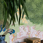 Обои ручная роспись Dandaka Glades Original colourway on painted Xuan paper варинант исполнения - 2 | Loft Concept в Екатеринбурге