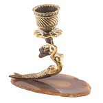 Подсвечник бронзовый из натурального камня агат Stone Candlestick варинант исполнения - 2 | Loft Concept в Екатеринбурге