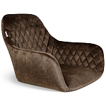 Барный стул со спинкой и подлокотниками на 4-х черных ножках Douglas Rhombus Коричневый Велюр варинант исполнения - 2 | Loft Concept в Екатеринбурге