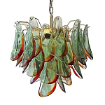 Люстра стеклянная с зелеными лепестками Green Leaf Fall варинант исполнения - 1 | Loft Concept в Екатеринбурге