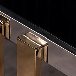 Консоль в современном стиле с черной стекляной столешницей Console with Black Glass варинант исполнения - 2 | Loft Concept в Екатеринбурге