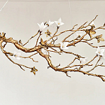 Люстра в виде золотой ветки с цветами Glass Flower Pendant Light варинант исполнения - 7 | Loft Concept в Екатеринбурге