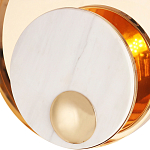 Бра с круглым плафоном из белого мрамора и золотистым металлическим обрамлением  Ginger & Jagger варинант исполнения - 2 | Loft Concept в Екатеринбурге