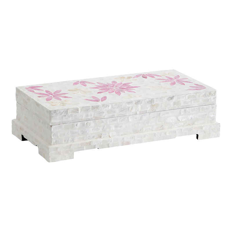 Шкатулка Oceane Bone Inlay White Белый Розовый Шкатулка Oceane Bone Inlay White Белый Розовый в Екатеринбурге | Loft Concept